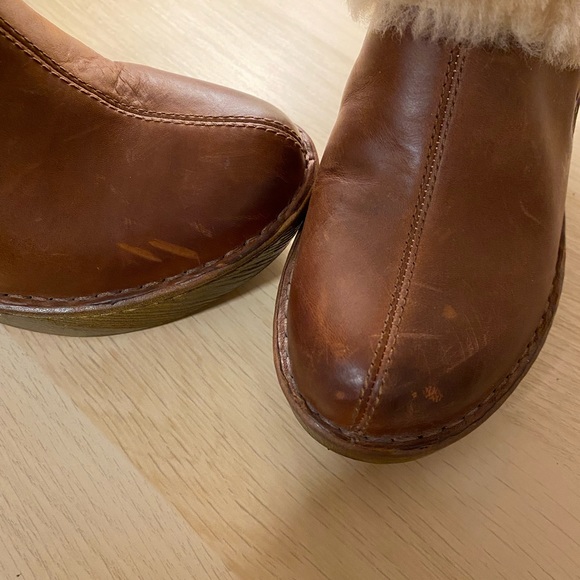 Adorable faux fur Born heeled clogs - Picture 3 of 5